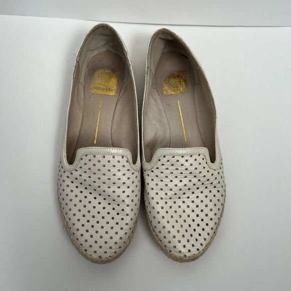 Dolce Vita Ivory Perforated Slip-on Loafers Mules Shoes Flats 6.5 - Picture 4 of 8